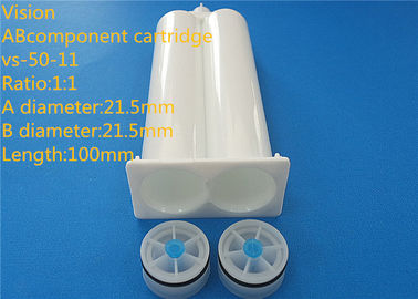 vs-50-11 1: 1 dua komponen epoxy cartridge AB ganda epoxy plastik panjang cartridge AB 21.5mm