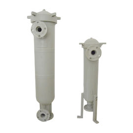 Plastic bag cartridge filter housing for water treatment vessel