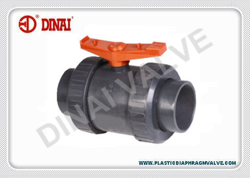 PP / FRPP socket ganda serikat bola Valve PN1.0Mpa DIN / ANSI / JIS Plastik Ball Valve