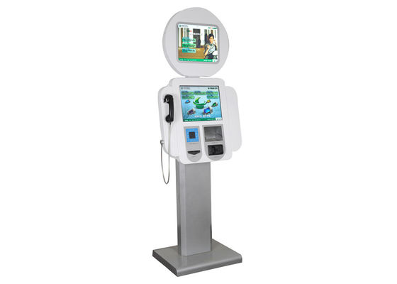 Robot Bentuk Kios Multimedia, Bar-code Scanner, dan Telepon S802