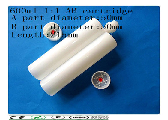 Dua komponen 600 ml 1: 1 perekat barel, industri cartridge lem AB