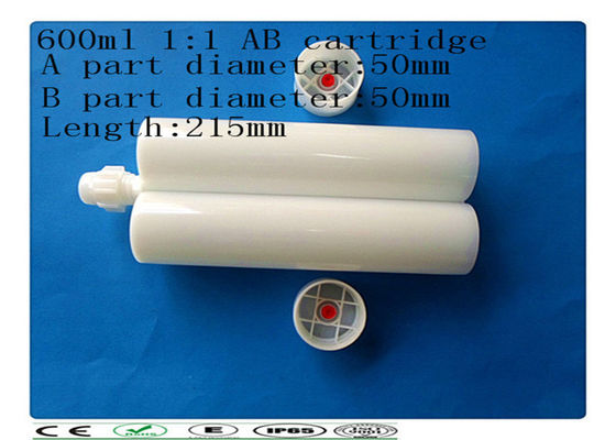 Dua komponen 600 ml 1: 1 perekat barel, industri cartridge lem AB