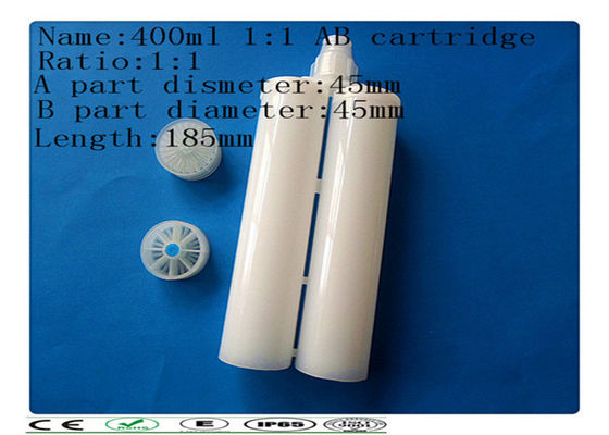 400 1: 1 plastik lem jarum suntik per barel, AB lem cartridge, dual cartridge