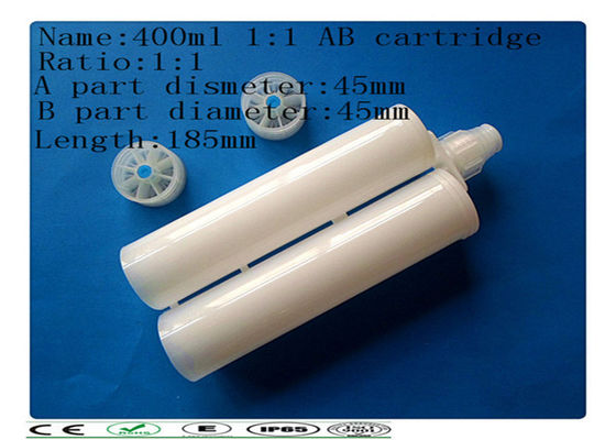 400 1: 1 plastik lem jarum suntik per barel, AB lem cartridge, dual cartridge