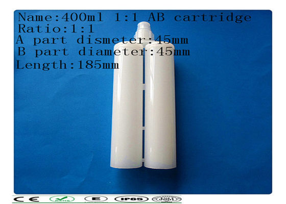 400 1: 1 plastik lem jarum suntik per barel, AB lem cartridge, dual cartridge