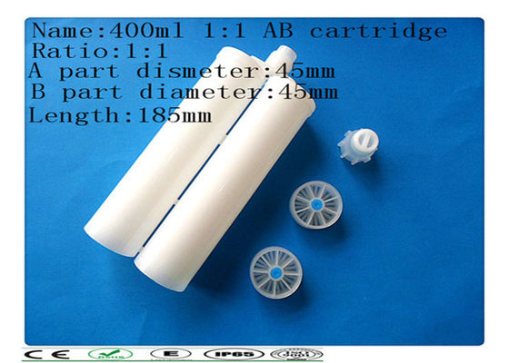 400 1: 1 plastik lem jarum suntik per barel, AB lem cartridge, dual cartridge