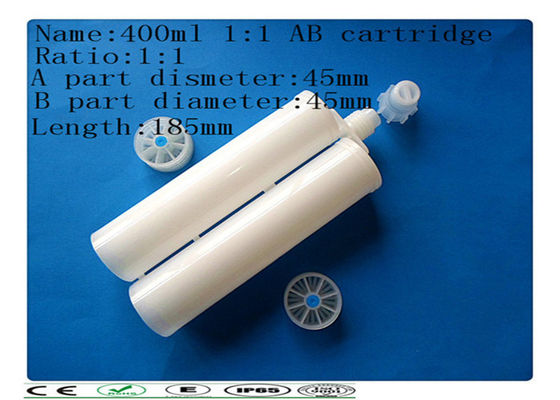 400 1: 1 plastik lem jarum suntik per barel, AB lem cartridge, dual cartridge