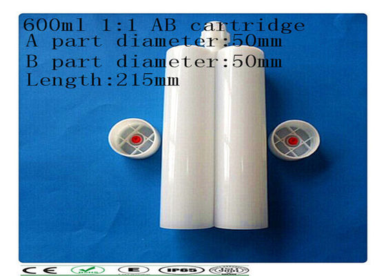 PE ganda carcartridge, 600ml dua komponen cartridge, side by side cartridge