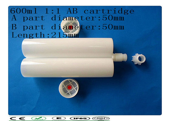 PE ganda carcartridge, 600ml dua komponen cartridge, side by side cartridge
