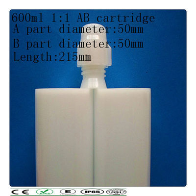 PE ganda carcartridge, 600ml dua komponen cartridge, side by side cartridge