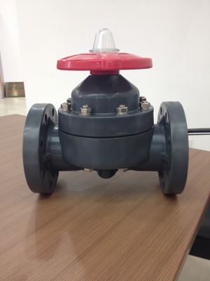 PPH diafragma Valve Flange Connection Wheel Menangani 1/2 &quot;(D20mm) ~ 10&quot; (D280mm) ANSI / DIN / JIS