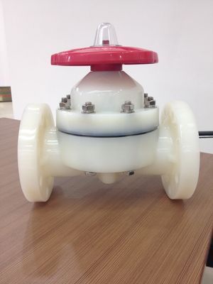 PP / FRPP diafragma Valve Flange Connection Wheel Menangani PN1.0Mpa ANSI / DIN / JIS