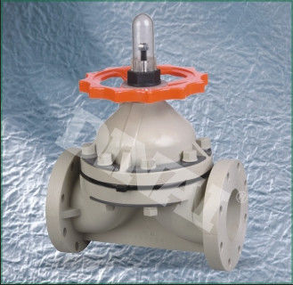 PVC-C katup diafragma Jenis bendung flange akhir ANSI # 150, JIS10K, DIN.  roda pegangan