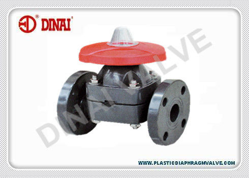diperkuat serat gelas PP / PTFE diafragma katup flens akhir