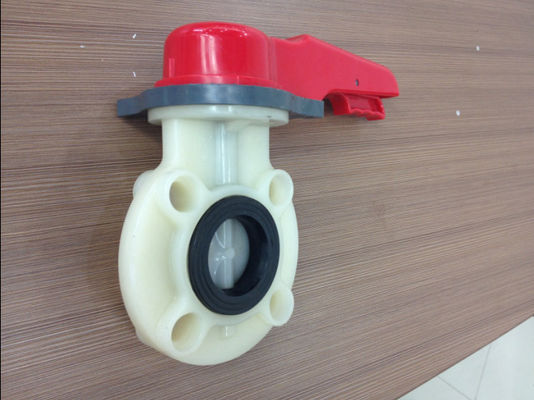Asam menolak pengguna plastik katup kupu-kupu dan menangani gigi, 1.0Mpa, 1 &quot;~ 24&quot;, UPVC, CPVC, PVDF, PP, PPH dibuat