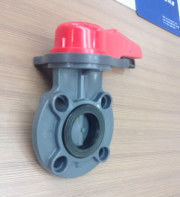 PVDF Plastik Butterfly Valve Listrik Actuator Operasi PN1.0Mpa ANSI / DIN / JIS