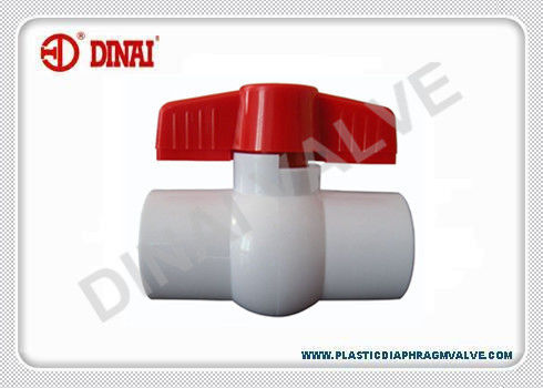 Rendah Arus Loss UPVC Compact Plastik Ball Valve, ANSI / JIS / DIN Socket End
