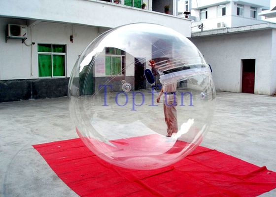 2m Diimpor Ritsleting Tiup Air Berjalan Bola Transparan 1.0mm PVC / TPU