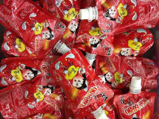 Disesuaikan Jelly Kemasan Stand Up Pouch Spout di Laminated Plastik