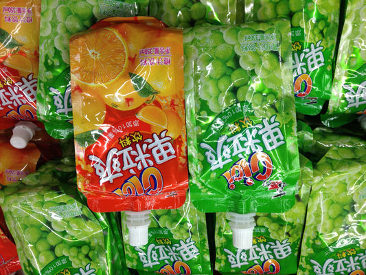 Disesuaikan Jelly Kemasan Stand Up Pouch Spout di Laminated Plastik
